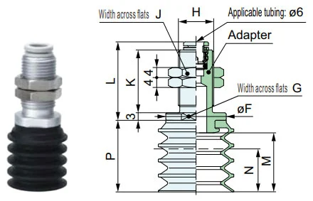 Bellows Vacuum Suction Cups Zp2 Zj